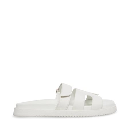 Sandalias Planas Steve Madden Mayven Cuero Mujer Blancas | ES WHE231